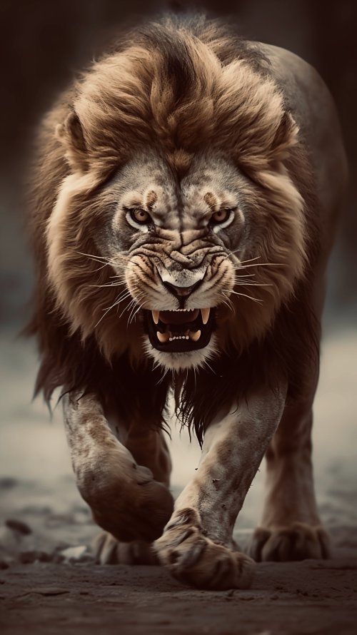 Roaring Lion Approaching