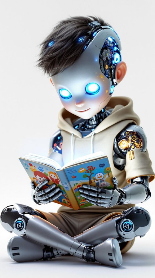 Robot Child Reading Book - Related OpersCraft wallpaper