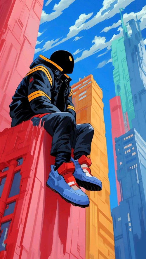 Rooftop Contemplation - city Wallpaper