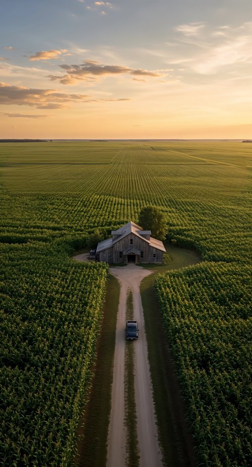 Rural Barn Sunset Drive - Related Darkify wallpaper