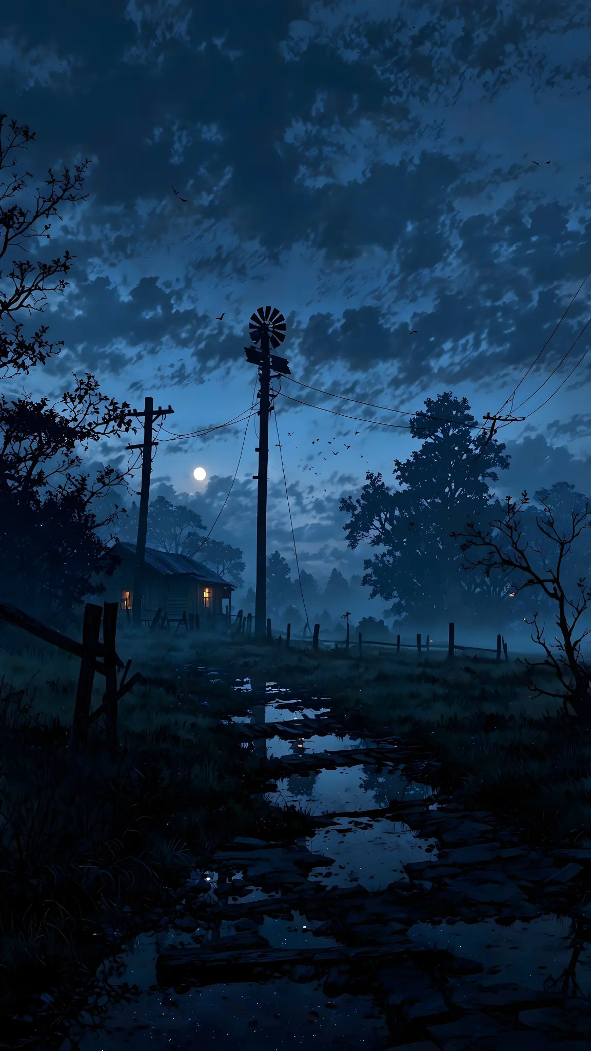 Rural Night Cabin - Related OpersCraft wallpaper