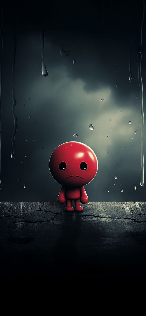 Sad Red Character Rain - Related OpersCraft wallpaper