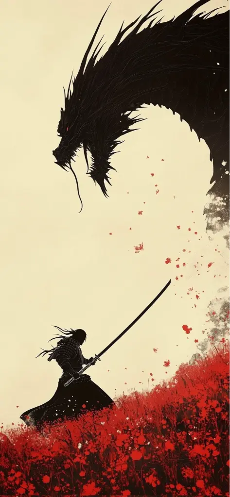 Samurai Dragon Confrontation - Related OpersCraft wallpaper