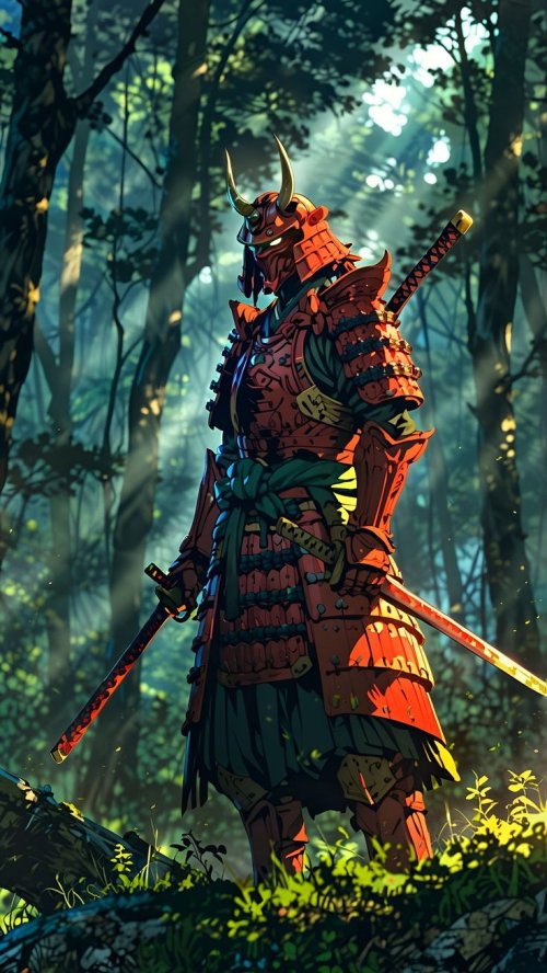 Samurai in Sunlit Forest - Related OpersCraft wallpaper