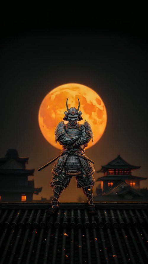 Samurai Moonlit Vigil