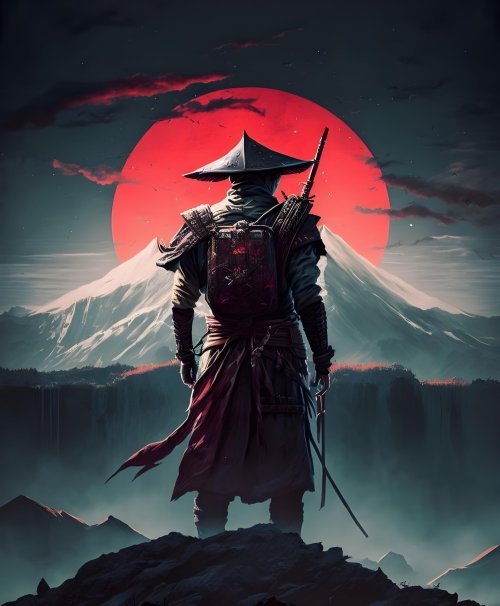 Samurai Red Sun Landscape - Related OpersCraft wallpaper