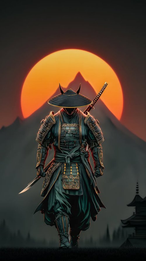 Samurai Sunset Warrior