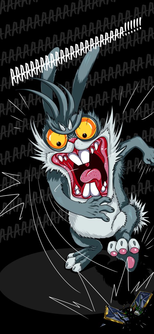 Screaming Cartoon Rabbit - animals Wallpaper