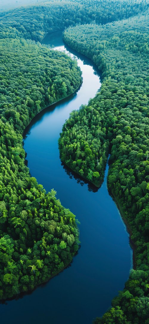 Serene Forest River Aerial - Related OpersCraft wallpaper