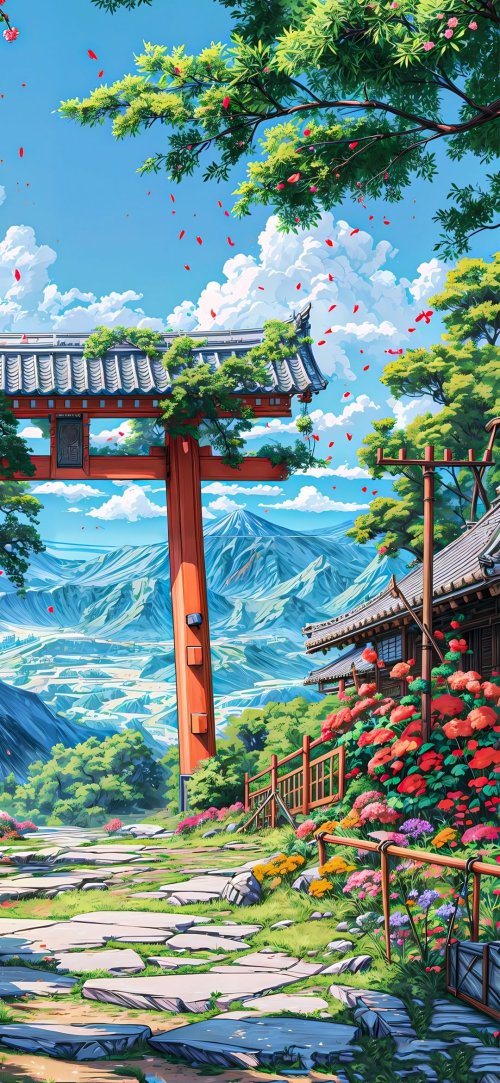 Serene Japanese Mountain View