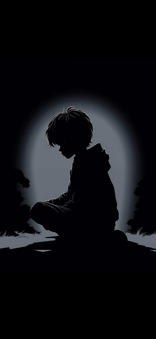 Silhouette Boy Under Moonlight - Related OpersCraft wallpaper