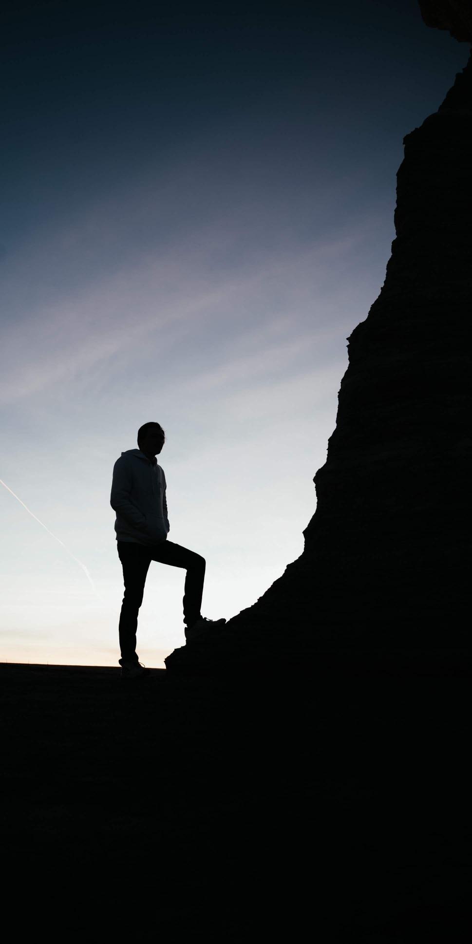 Silhouette on Rocky Peak