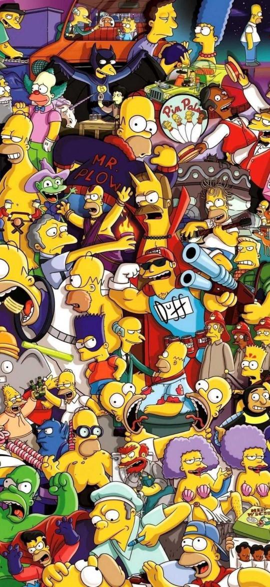 Simpsons Character Mashup - cartoon Wallpaper
