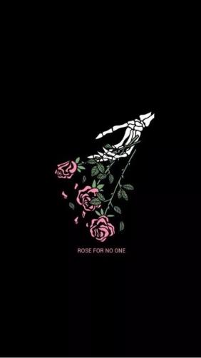 Skeletal Rose Offering - gothic Wallpaper