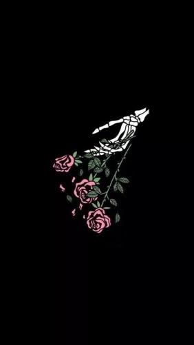 Skeletal Roses on Black - Related StockWalls wallpaper