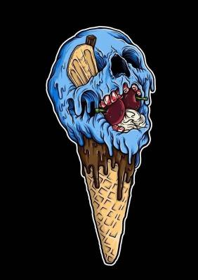 Skull Ice Cream Cone - skull Wallpaper