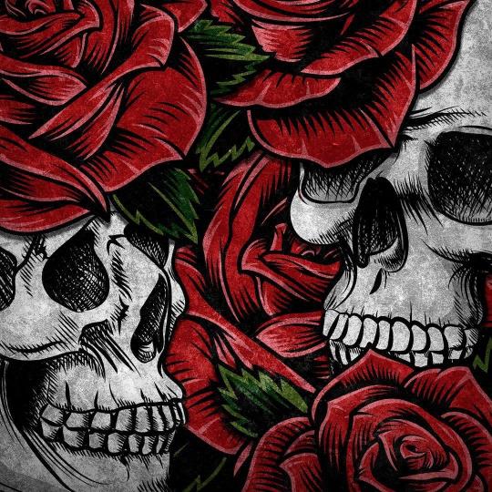 Skulls and Roses Tattoo - skull Wallpaper
