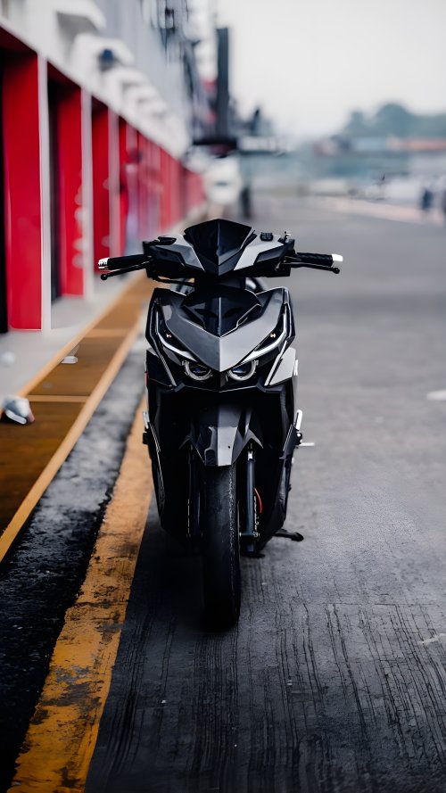 Sleek Black Motorcycle