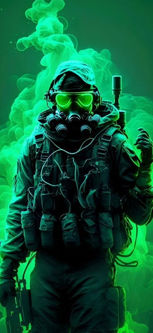 Soldier in Green Smoke