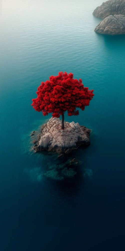 Solitary Red Tree - Related OpersCraft wallpaper