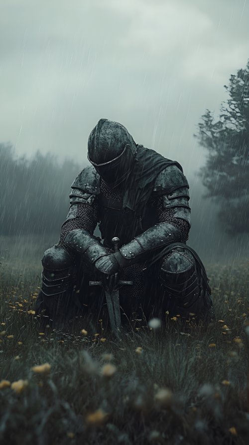 Sorrowful Knight in Rain - Related OpersCraft wallpaper