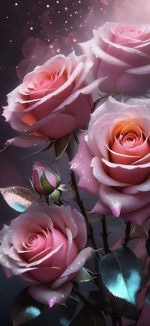Sparkling Pink Rose Bouquet - Related Tablet wallpaper