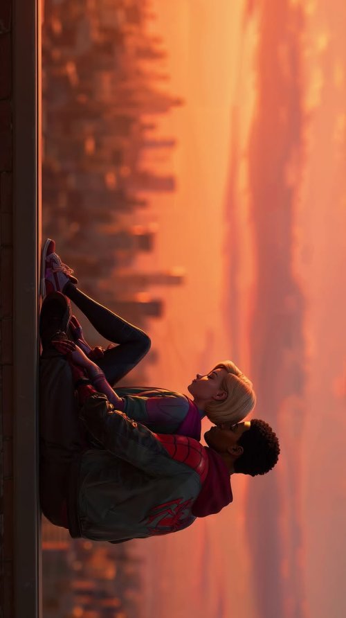 Spider-Verse Sunset Embrace - Related OpersCraft wallpaper