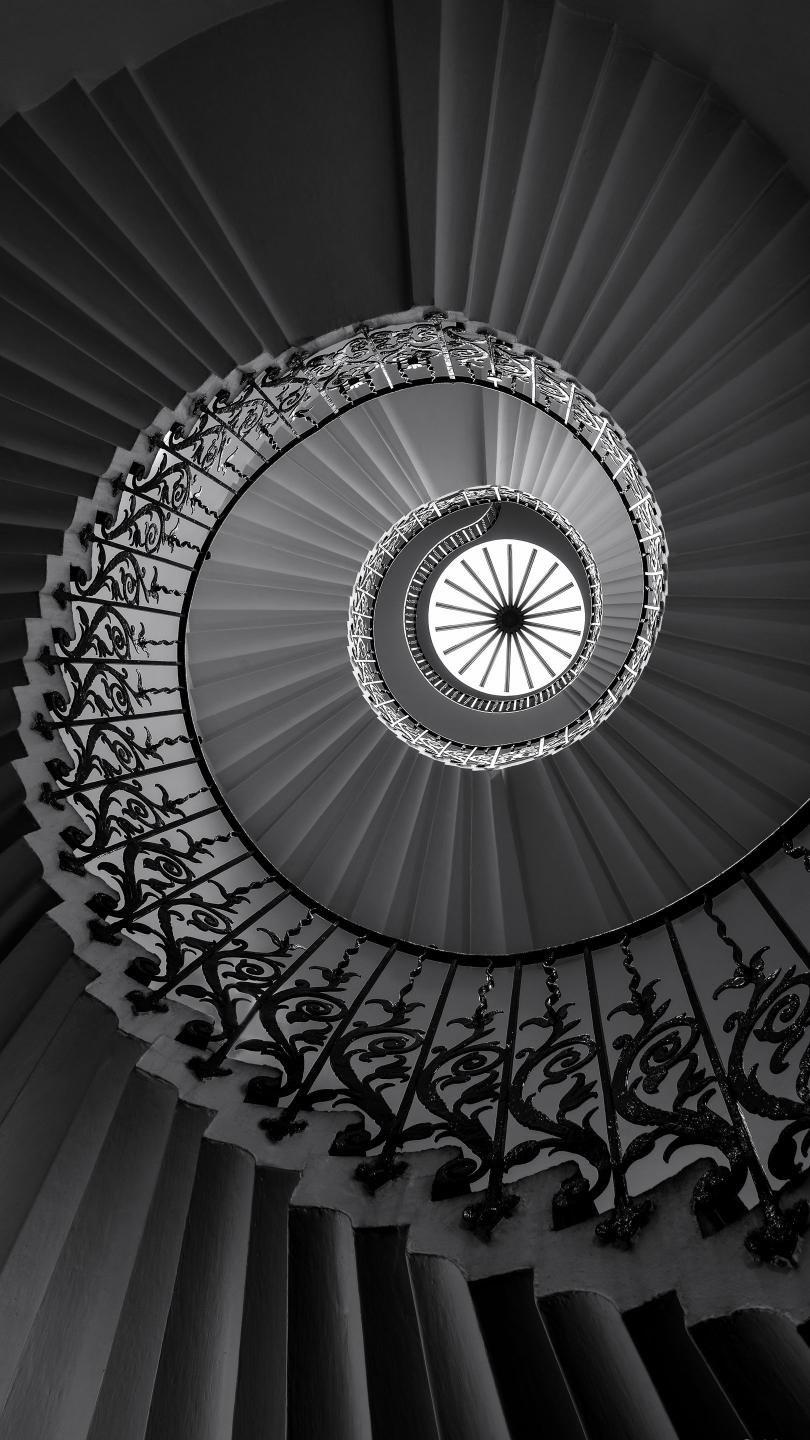 Spiral Staircase Black and White - Related StockWalls wallpaper
