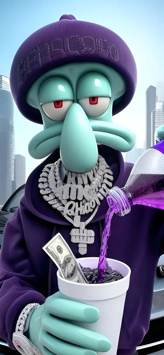 Squidward Sipping Purple Drank - Related OpersCraft wallpaper