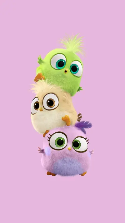 Stacked Baby Birds - cartoon Wallpaper