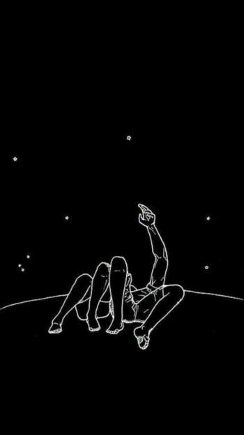 Stargazing Couple Outline - Related OpersCraft wallpaper