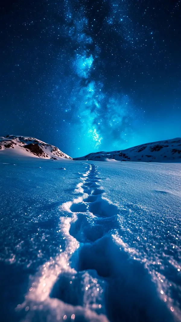 Starlit Snowy Footprints