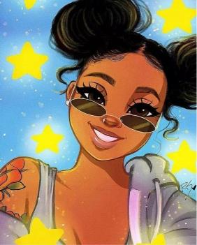 Starry Girl Cartoon - Related StockWalls wallpaper