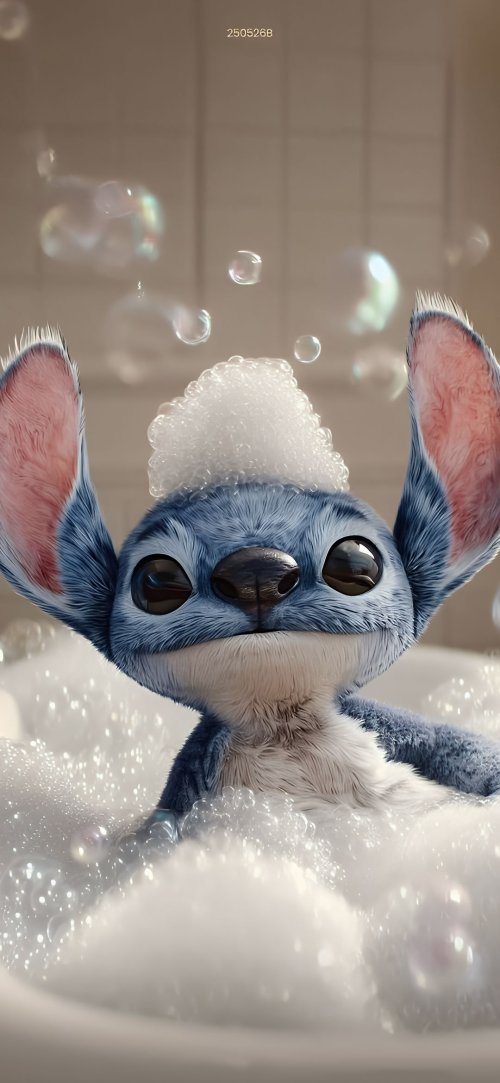 Stitch in Bubble Bath
