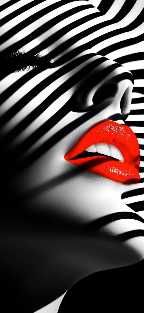 Striped Red Lips - Related OpersCraft wallpaper