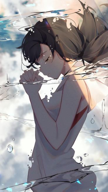 Submerged Anime Girl - Related OpersCraft wallpaper