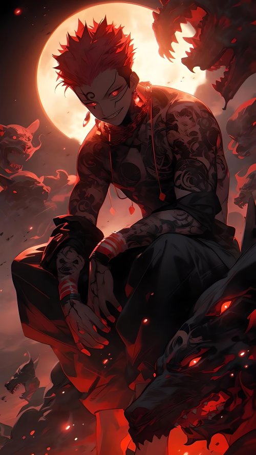 Sukuna_Cursed_Spirits_Moonlight - Related Desktop & Laptop wallpaper