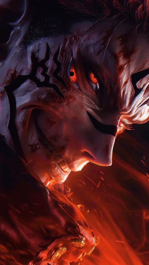 Sukuna's Fiery Demonic Gaze - Related OpersCraft wallpaper