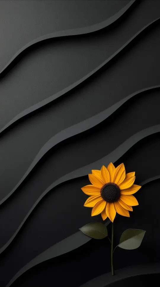 Sunflower on Dark Waves - Related Darkify wallpaper