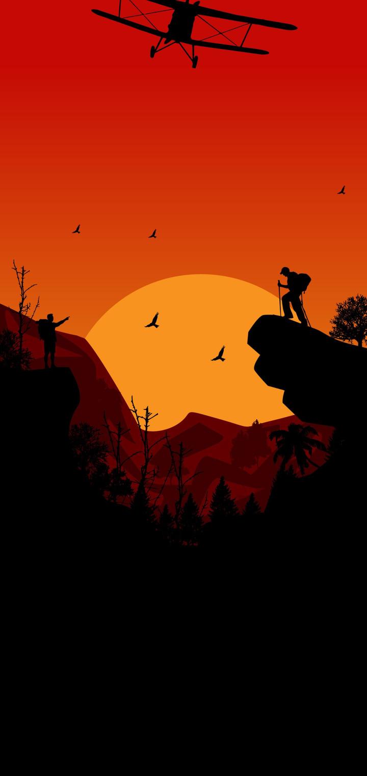 Sunset Adventure Silhouette