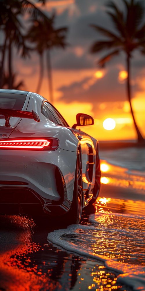 Sunset Beach Car - Related OpersCraft wallpaper
