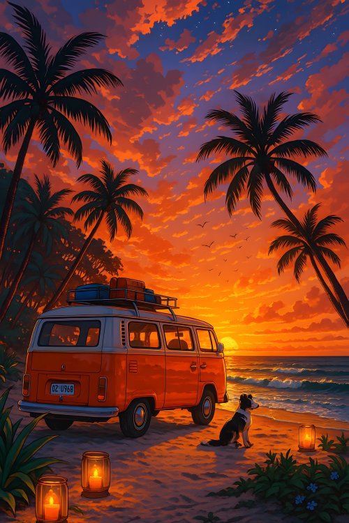 Sunset Beach Van Life - Related OpersCraft wallpaper