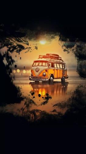 Sunset Campervan Reflection - Related OpersCraft wallpaper