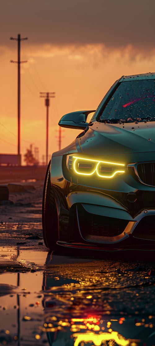 Sunset Car Headlight Reflection - Related OpersCraft wallpaper