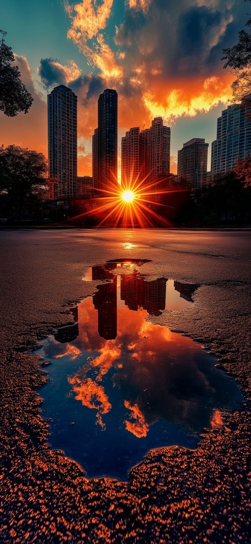 Sunset City Reflection
