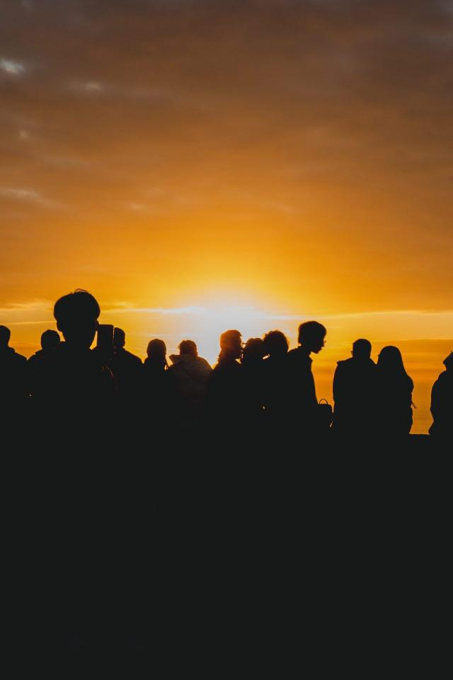 Sunset Crowd Silhouette - sunset Wallpaper
