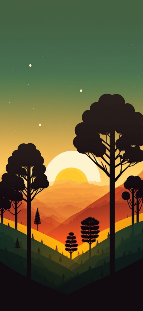 Sunset Forest Landscape