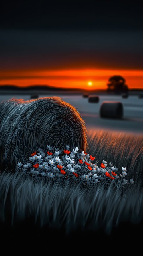 Sunset Hay Field