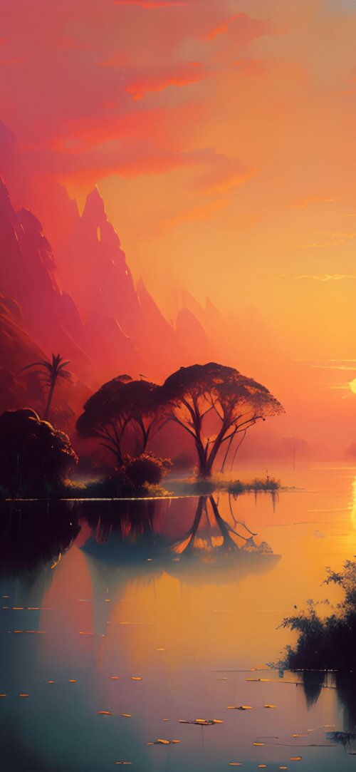 Sunset Lake Landscape