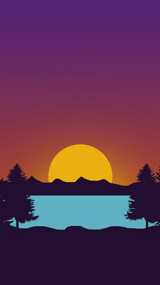 Sunset Lake Silhouette - Related OpersCraft wallpaper